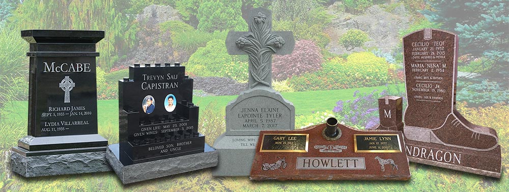 Various custom headstone styles